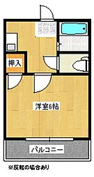 コート西ハゼ ワンルームの間取図画像