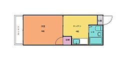 コート多賀2 1Kの間取図画像