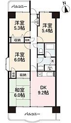 アメニティハイツ14 4DKの間取図画像