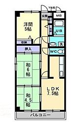 スカール上之町 3DKの間取図画像