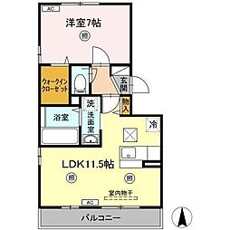サンフラワー今里 1LDKの間取図画像