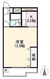 藤塚コーポラス 1Kの間取図画像