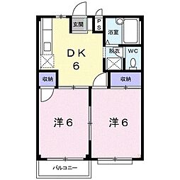 ミューズ松本1 2DKの間取図画像