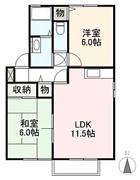 メゾンパークスC 2LDKの間取図画像