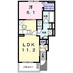 トライスター 1LDKの間取図画像