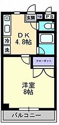 フォレスト林 1DKの間取図画像