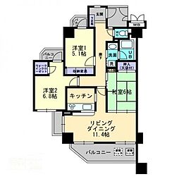 アルファガーデン錦町2 3LDKの間取図画像
