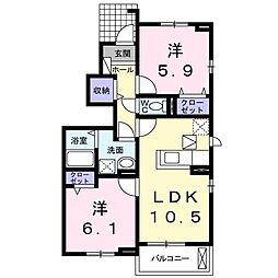レジーナA 2LDKの間取図画像
