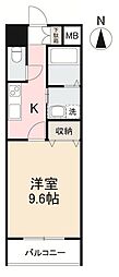 ASレジデンス錦町 1Kの間取図画像