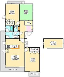 ラフォーレ石清尾 3LDKの間取図画像