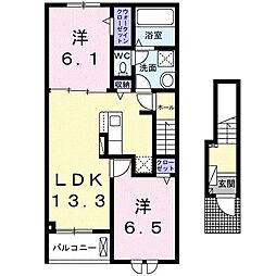 ブライトサイド2 2LDKの間取図画像