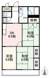 桜町サンハイツ 3DKの間取図画像