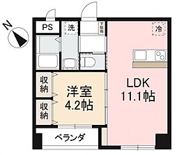 アルト栗林公園 1LDKの間取図画像