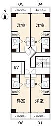 瓦町オレンジハウス ワンルームの間取図画像