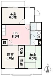 宮武マンション 3DKの間取図画像