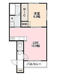 高松市瀬戸内町アパート 1LDKの間取図画像