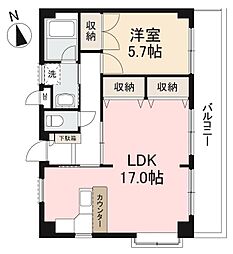 ウッドネスト太田1 1LDKの間取図画像
