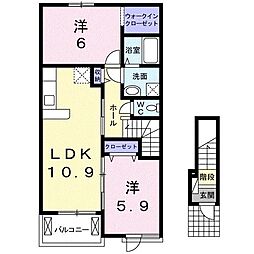 アンジュ 2LDKの間取図画像