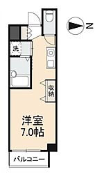 ディアコート栗林 ワンルームの間取図画像