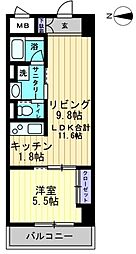 アルファレガロ中央町 1LDKの間取図画像