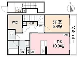 高松市伏石町アパート 1LDKの間取図画像