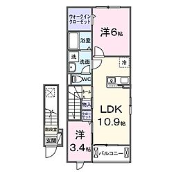 ソレイユ2 2LDKの間取図画像