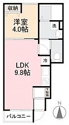ルミエール高松町 1LDKの間取図画像