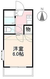 サンハイツ郷東 1Kの間取図画像