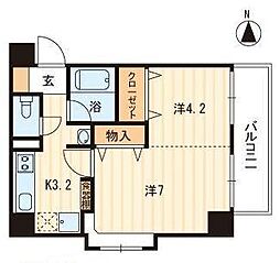 アヴニール若宮 2Kの間取図画像