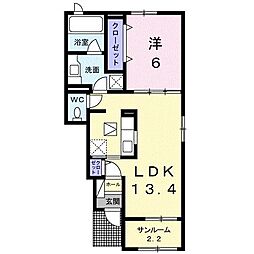 エトワール1 1LDKの間取図画像