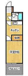 ダイアパレス中新町第3 1Kの間取図画像