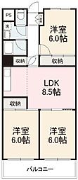 ハイマート屋島 3LDKの間取図画像