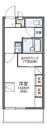 レオパレスcartier勅使K 1Kの間取図画像