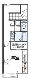 レオパレスLadyGrey2 1Kの間取図画像