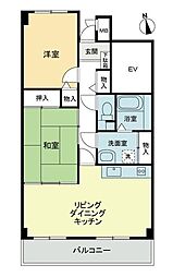 スカール明日香 2LDKの間取図画像