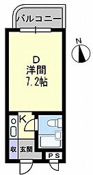 アルファ西宝町 1Kの間取図画像