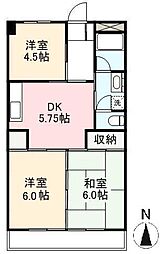 ヤマダビル 3DKの間取図画像
