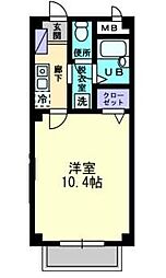 カレッジハイツ山地A 1Kの間取図画像