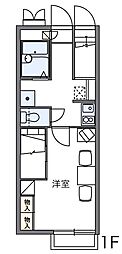 レオパレスルミエール2 1Kの間取図画像