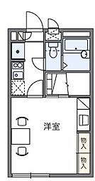 レオパレスPineCrest 1Kの間取図画像