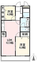 めぞん寺井 2LDKの間取図画像