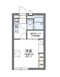 レオパレスグリーンハイツ 1Kの間取図画像