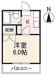 ファミール仏生山 1Kの間取図画像