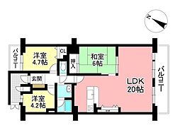 ラビデンス尾張旭光和 3LDKの間取図画像
