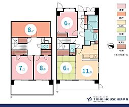 ライオンズガーデンヒルズ上大岡 4SLDKの間取図画像