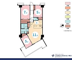 ヴェレーナシティパレ・ド・シエルカルティエ2 3LDKの間取図画像