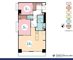 レクセル新子安 2LDKの間取図画像