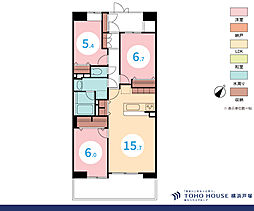 プランヴェール横須賀汐入2号棟 3LDKの間取図画像