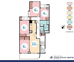かしの木台ハイツ19-7 4LDKの間取図画像