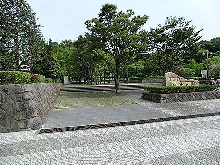 新林公園まで約750m。自然豊かな里山風景が楽しめる市立公園です。広さは約16.2ヘクタールで、湿地や森林、遊歩道が整備されており、散策やバードウォッチングに最適です。